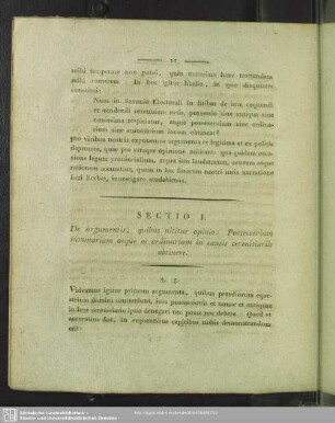 Sectio I. De argumentis, quibus nitiur opinio: Possessorium summarium aeque ac ordinarium in causis cereuisiariis obtinere