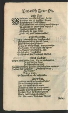 Pindarische Traur-Ode.