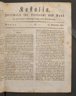 Ausgabe vom 10. November 1831.