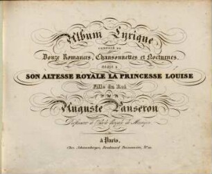 Album lyrique : composé de douze romances, chansonnettes et nocturnes