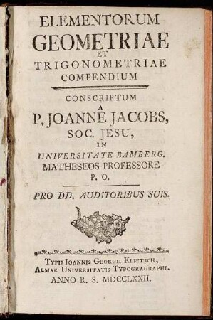 Elementorum Geometriae Et Trigonometriae Compendium