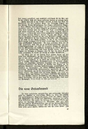 Die neue Gedankenwelt