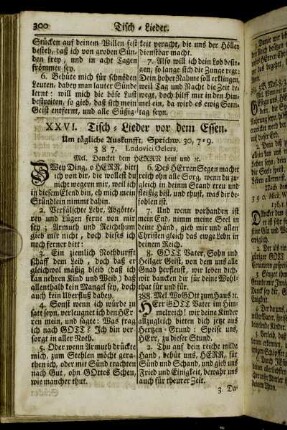 XXVI. Tisch-Lieder vor dem Essen.