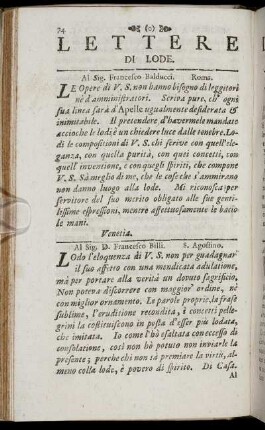 Lettere di Lode. / Lettres de Louanges. - Risposta a Lettere di Condoglienza. / Réponses à des Lettres de Condoléance.