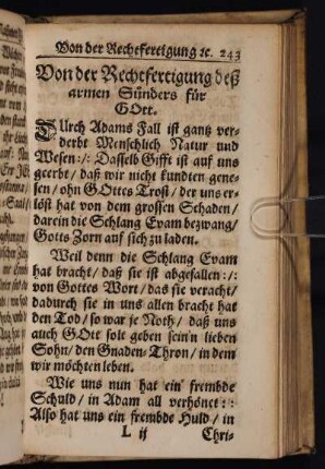 Von der Rechtfertigung deß armen Sünders für Gott.
