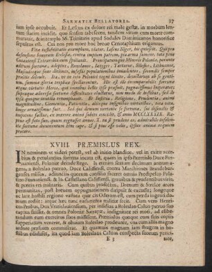 XVIII. Praemislus Rex