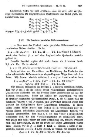 § 67. Die Producte paralleler Differenzvectoren.