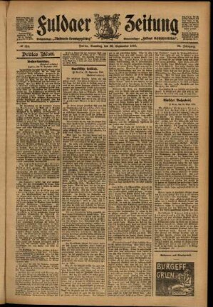 Dritte Ausgabe vom Samstag, den 30. September 1905.