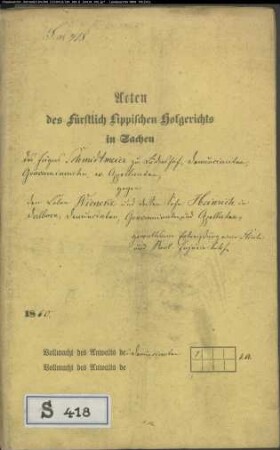 Schmidtmeier, Jäger in Lüdershof gegen Wieneke zu Dalborn