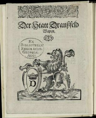 Der Statt Dransfeld Wapen.
