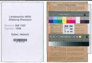 Entnazifizierung Heinrich Syben , geb. 18.04.1907 (Vertreter)
