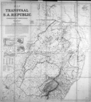 Landkarte der Südafrikanischen Republik Transvaal; Pretoria: Frederik Jeppe, 1889