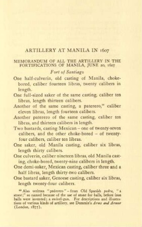 Artillery at Manila in 1607