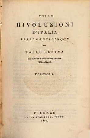 Delle rivoluzioni d'Italia : librie venticinque, 1