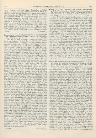 534-535 [Rezension] Rauscher, Julius (Hrsg.), Blätter für württembergische Kirchengeschichte. N. F. 29. Jhg. 1925