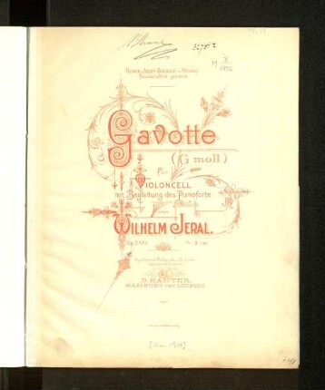Gavotte (g moll) für Violoncell mit Begleitung des Pianoforte : op. 7, no 2