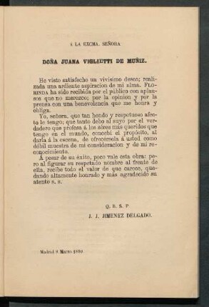 [Dedicatoria] A Doña Juana Viglietti de Muñiz