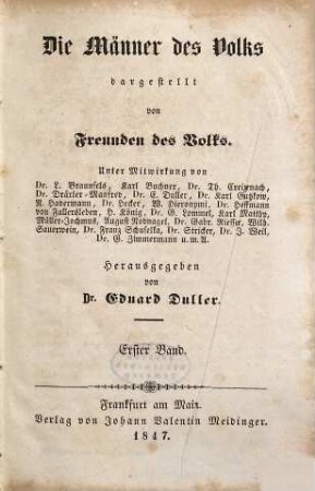 Die Männer des Volks dargestellt von Freunden des Volks. 1