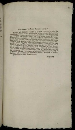 Verordnung, die fremde Lotterien betreffend : Zweybrücken den 13ten November 1764.