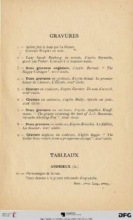 Tableaux (Nr. 10-50)