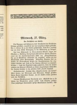 Mittwoch, 27. März