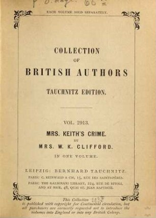 Mrs. Keith's crime : a record