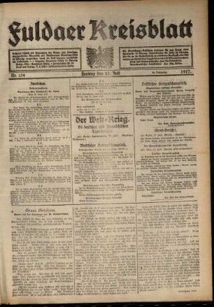 Ausgabe vom Freitag, den 13. Juli 1917.
