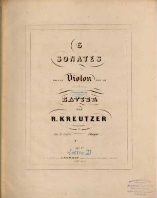 6 sonates pour le violon avec acc. de basse : en 2 suites ; op. 1er. 2, 2d livre