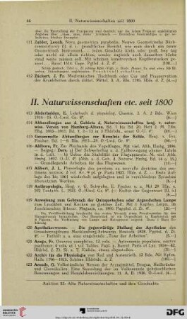II. Naturwissenschaften seit 1800 (Nr. 413-685)