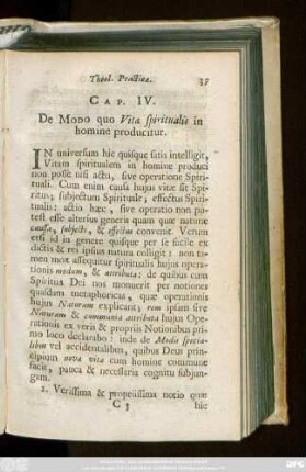 Cap. IV. De Modo quo Vita spiritualis in homine producitur.
