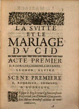 La suitte et le mariage du Cid : Tragi-comedie