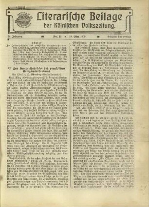 Literarische Beilage der Kölnischen Volkszeitung. 1904-1925