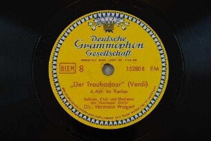 "Der Troubadour" : 4. Akt: Im Kerker / (Verdi)