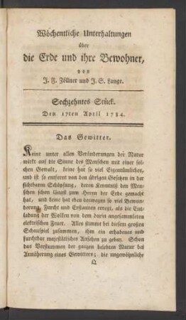 Sechzehntes Stück