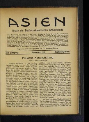Persiens Neugestaltung.