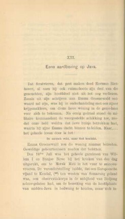 XIII. Eene aardbeving op Java