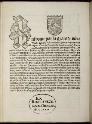Anthoine par la grace de dieu