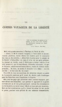 Un commis voyageur de la liberté