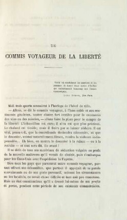 Un commis voyageur de la liberté