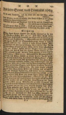Am 2ten Sonnt. nach Trinitatis. 1769