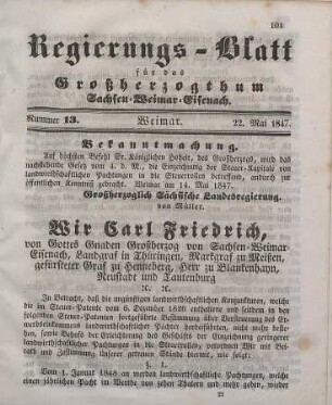 Nr. 13 : 22. Mai 1847