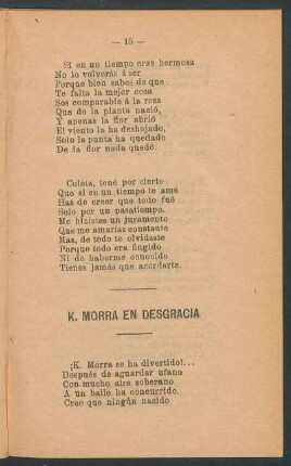 K. Morra en desgracia