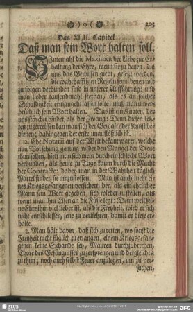 Das XLII. Capitel. Daß man sein Wort halten soll