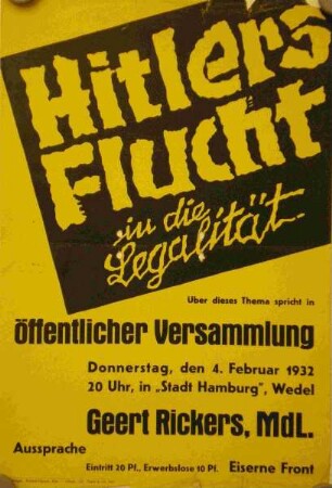 Hitlers Flucht in die Legalität