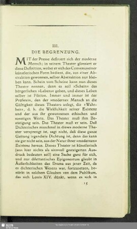 III. Die Begrenzung