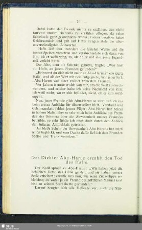 Der Dichter Abu-Harun erzählt den Tod Hafis