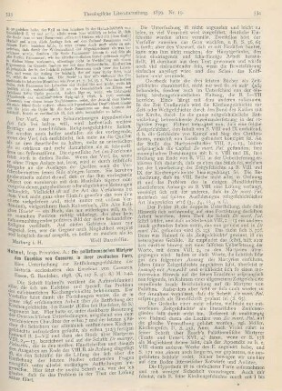 533-535 [Rezension] Halmel, A., Die palästinensischen Märtyrer des Eusebius von Caesarea in ihrer zweifachen Form