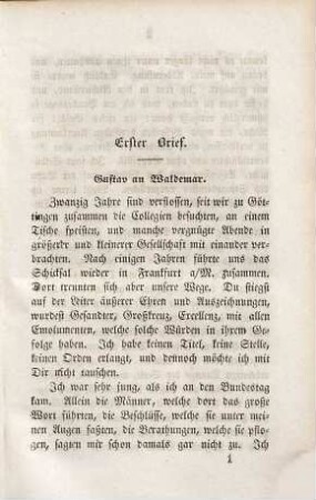 Briefwechsel zwischen einem ehemaligen und einem jetzigen Diplomaten
