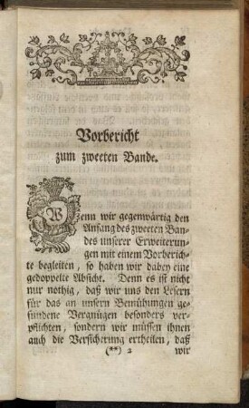 Vorbericht zum zweeten Bande.