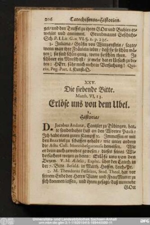 XXV. Die siebende Bitte. Matth. VI, 13. Erlöse und von dem Ubel.